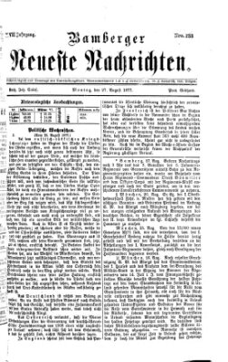 Bamberger neueste Nachrichten Montag 27. August 1877