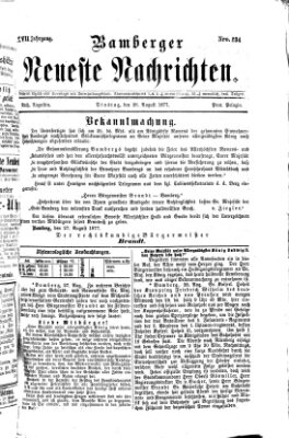 Bamberger neueste Nachrichten Dienstag 28. August 1877