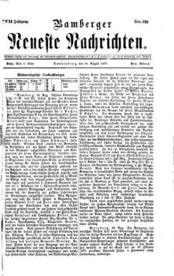 Bamberger neueste Nachrichten Donnerstag 30. August 1877