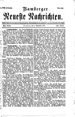 Bamberger neueste Nachrichten Dienstag 4. September 1877