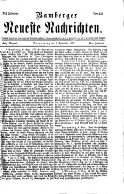 Bamberger neueste Nachrichten Donnerstag 6. September 1877