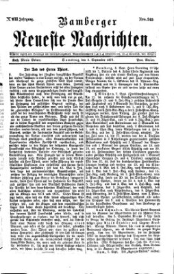 Bamberger neueste Nachrichten Samstag 8. September 1877