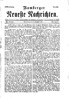 Bamberger neueste Nachrichten Dienstag 11. September 1877