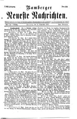 Bamberger neueste Nachrichten Freitag 14. September 1877