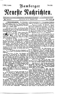 Bamberger neueste Nachrichten Sonntag 16. September 1877