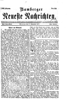 Bamberger neueste Nachrichten Montag 17. September 1877