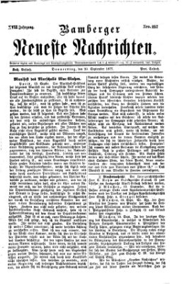 Bamberger neueste Nachrichten Donnerstag 20. September 1877