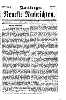 Bamberger neueste Nachrichten Dienstag 25. September 1877