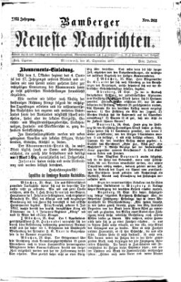 Bamberger neueste Nachrichten Mittwoch 26. September 1877