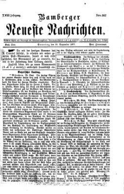 Bamberger neueste Nachrichten Sonntag 30. September 1877