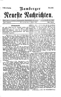 Bamberger neueste Nachrichten Mittwoch 3. Oktober 1877