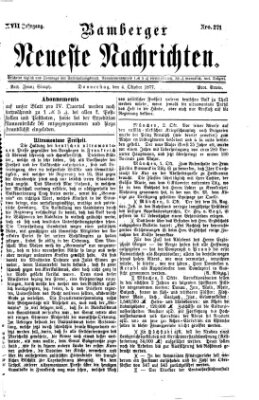 Bamberger neueste Nachrichten Donnerstag 4. Oktober 1877