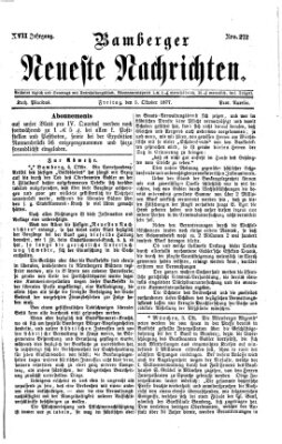 Bamberger neueste Nachrichten Freitag 5. Oktober 1877