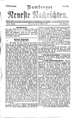 Bamberger neueste Nachrichten Montag 8. Oktober 1877