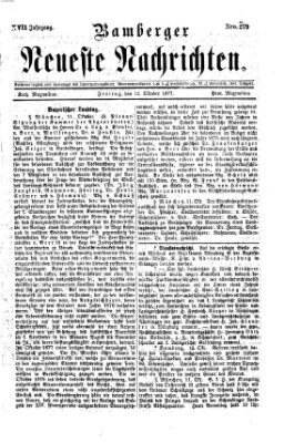 Bamberger neueste Nachrichten Freitag 12. Oktober 1877