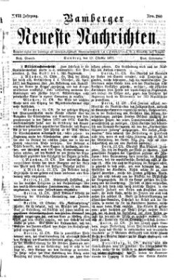 Bamberger neueste Nachrichten Samstag 13. Oktober 1877