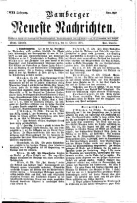 Bamberger neueste Nachrichten Montag 15. Oktober 1877