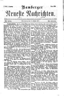 Bamberger neueste Nachrichten Mittwoch 17. Oktober 1877