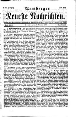 Bamberger neueste Nachrichten Samstag 3. November 1877