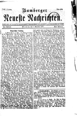 Bamberger neueste Nachrichten Mittwoch 7. November 1877