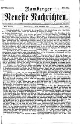 Bamberger neueste Nachrichten Donnerstag 8. November 1877