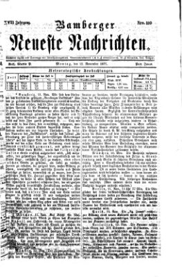 Bamberger neueste Nachrichten Montag 12. November 1877