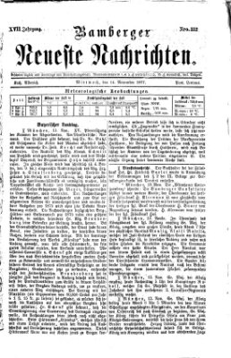 Bamberger neueste Nachrichten Mittwoch 14. November 1877