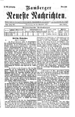 Bamberger neueste Nachrichten Dienstag 20. November 1877