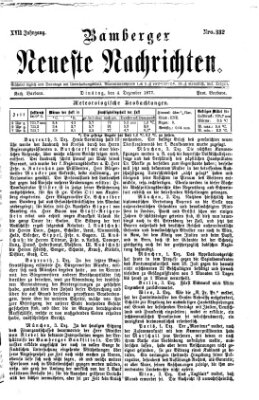 Bamberger neueste Nachrichten Dienstag 4. Dezember 1877