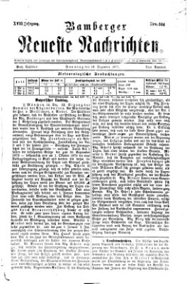 Bamberger neueste Nachrichten Sonntag 16. Dezember 1877