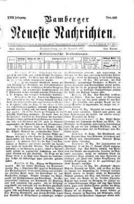 Bamberger neueste Nachrichten Donnerstag 20. Dezember 1877