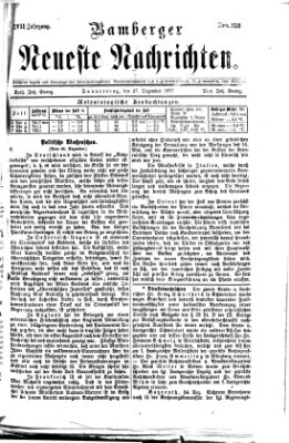 Bamberger neueste Nachrichten Donnerstag 27. Dezember 1877