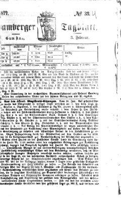 Bamberger Tagblatt Samstag 3. Februar 1877