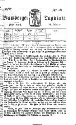 Bamberger Tagblatt Mittwoch 28. Februar 1877