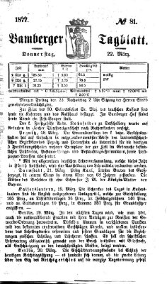 Bamberger Tagblatt Donnerstag 22. März 1877