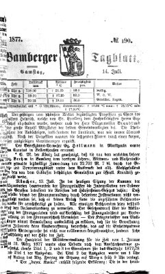 Bamberger Tagblatt Samstag 14. Juli 1877