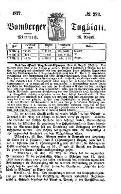 Bamberger Tagblatt Mittwoch 15. August 1877