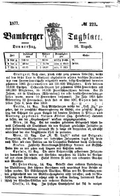 Bamberger Tagblatt Donnerstag 16. August 1877