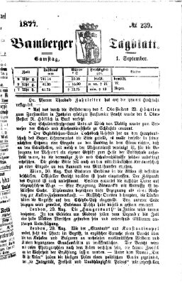 Bamberger Tagblatt Samstag 1. September 1877