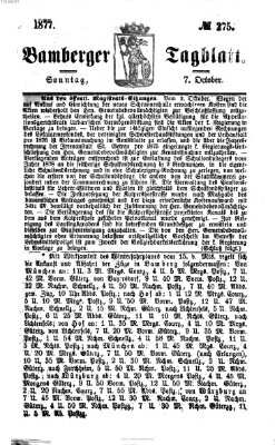 Bamberger Tagblatt Sonntag 7. Oktober 1877