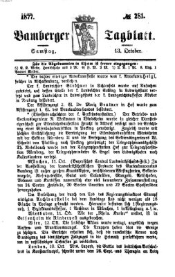 Bamberger Tagblatt Samstag 13. Oktober 1877