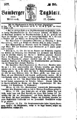 Bamberger Tagblatt Mittwoch 17. Oktober 1877