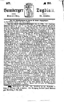 Bamberger Tagblatt Donnerstag 25. Oktober 1877