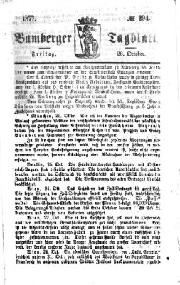 Bamberger Tagblatt Freitag 26. Oktober 1877