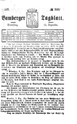 Bamberger Tagblatt Dienstag 11. Dezember 1877