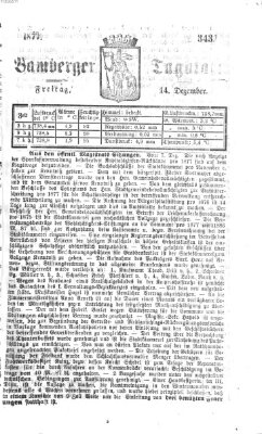 Bamberger Tagblatt Freitag 14. Dezember 1877