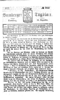 Bamberger Tagblatt Samstag 15. Dezember 1877