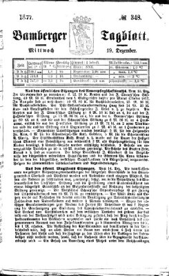 Bamberger Tagblatt Mittwoch 19. Dezember 1877