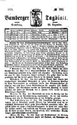 Bamberger Tagblatt Samstag 22. Dezember 1877