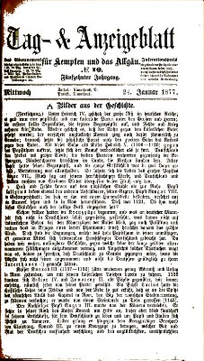 Tag- und Anzeigeblatt für Kempten und das Allgäu Mittwoch 24. Januar 1877